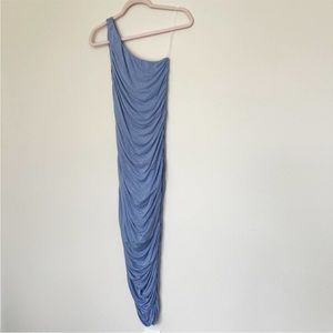 PinkBlush Ruched Midi One shoulder Dress Size Medium